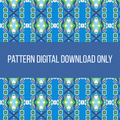 Geometric Green Blue Seamless Pattern | Series 1 No. 3 | Digital Surface Design Download
