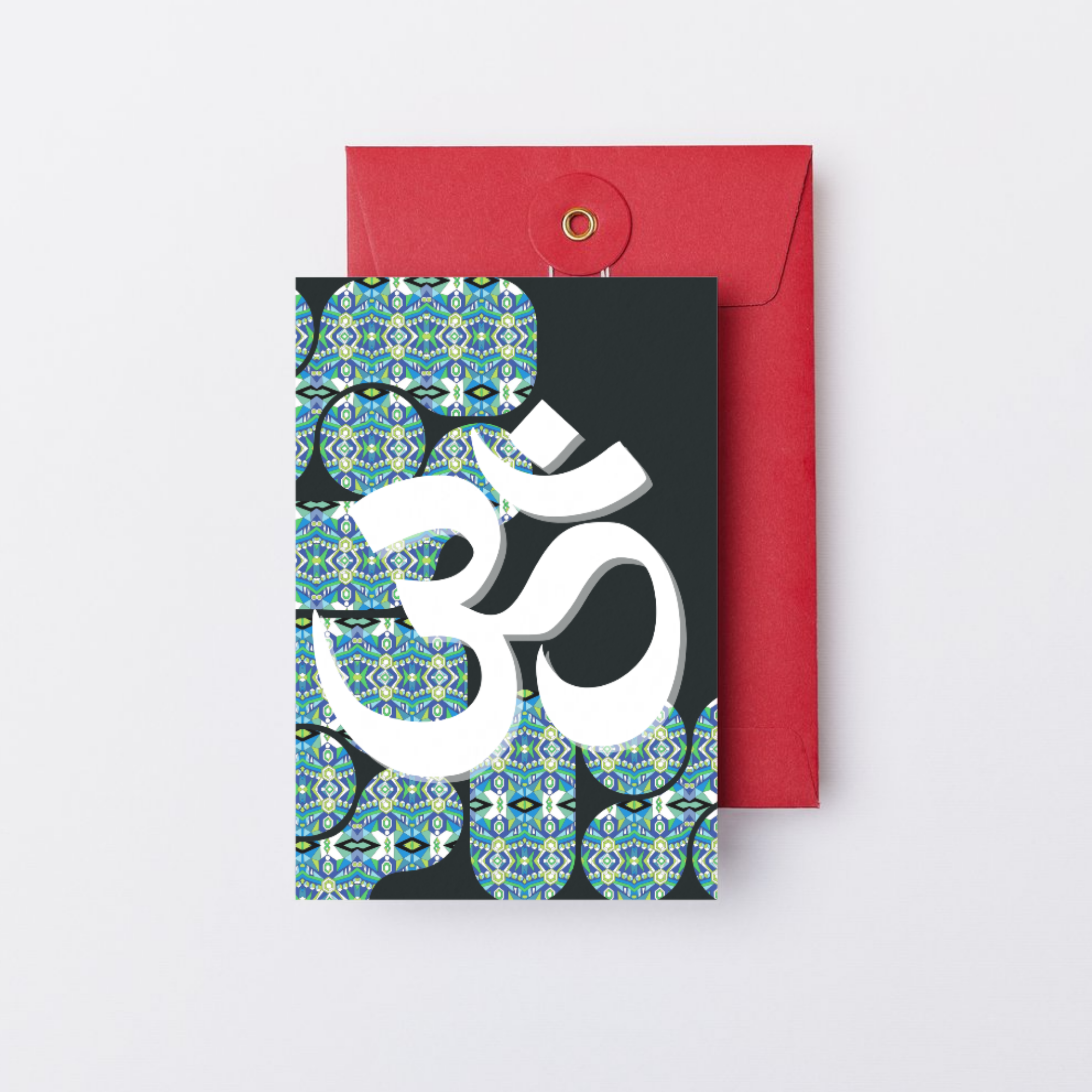 Om Symbol Crown Gem Art Print No.5 The Final Sacred Words | White Om on Black | Instant Digital Download | Sacred Words Series