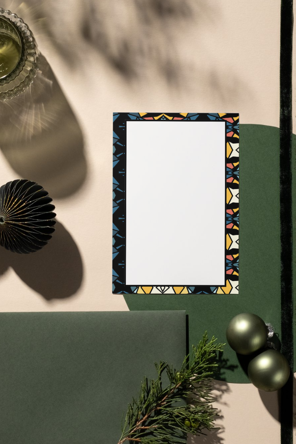 Geometric Indian Divine Border Journal Page No.1 Series 2 | Krishna-Inspired Printable Writing Page | Instant Digital Download - Sparks & Noises