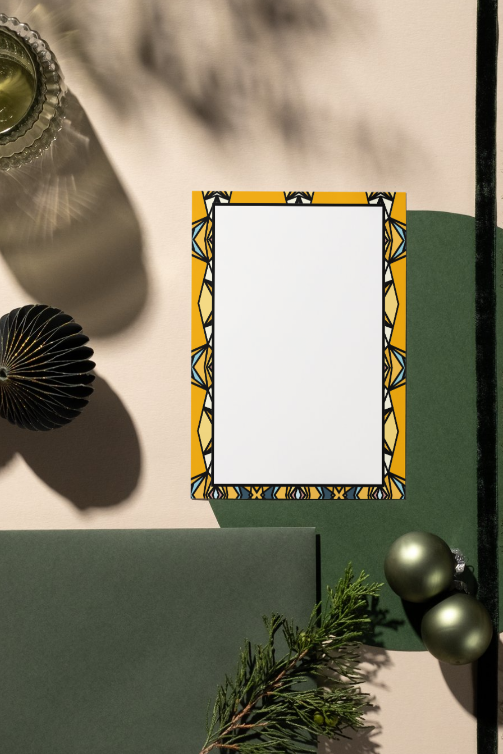 Saffron Gold Indian Geometric Journal Page No.2 Series 2 | Krishna-Inspired Warm Border | Printable Writing Page | Instant Download