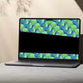 Geometric Desktop Wallpaper | Green Blue Abstract HD Background | Digital Download - Sparks & Noises