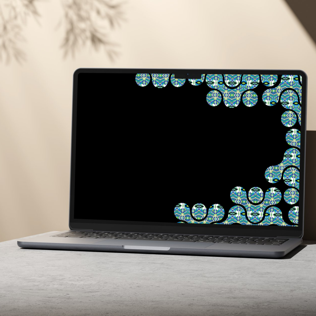 Geometric Indian Gem Desktop Wallpaper Full HD Laptop & Mac Background | Instant Digital Download - Sparks & Noises