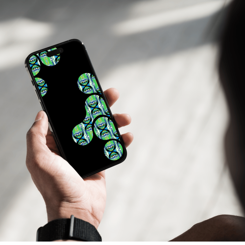Geometric Eye Phone Wallpaper No. 2 | Series 1 Black Green Boho Digital Download - Sparks & Noises