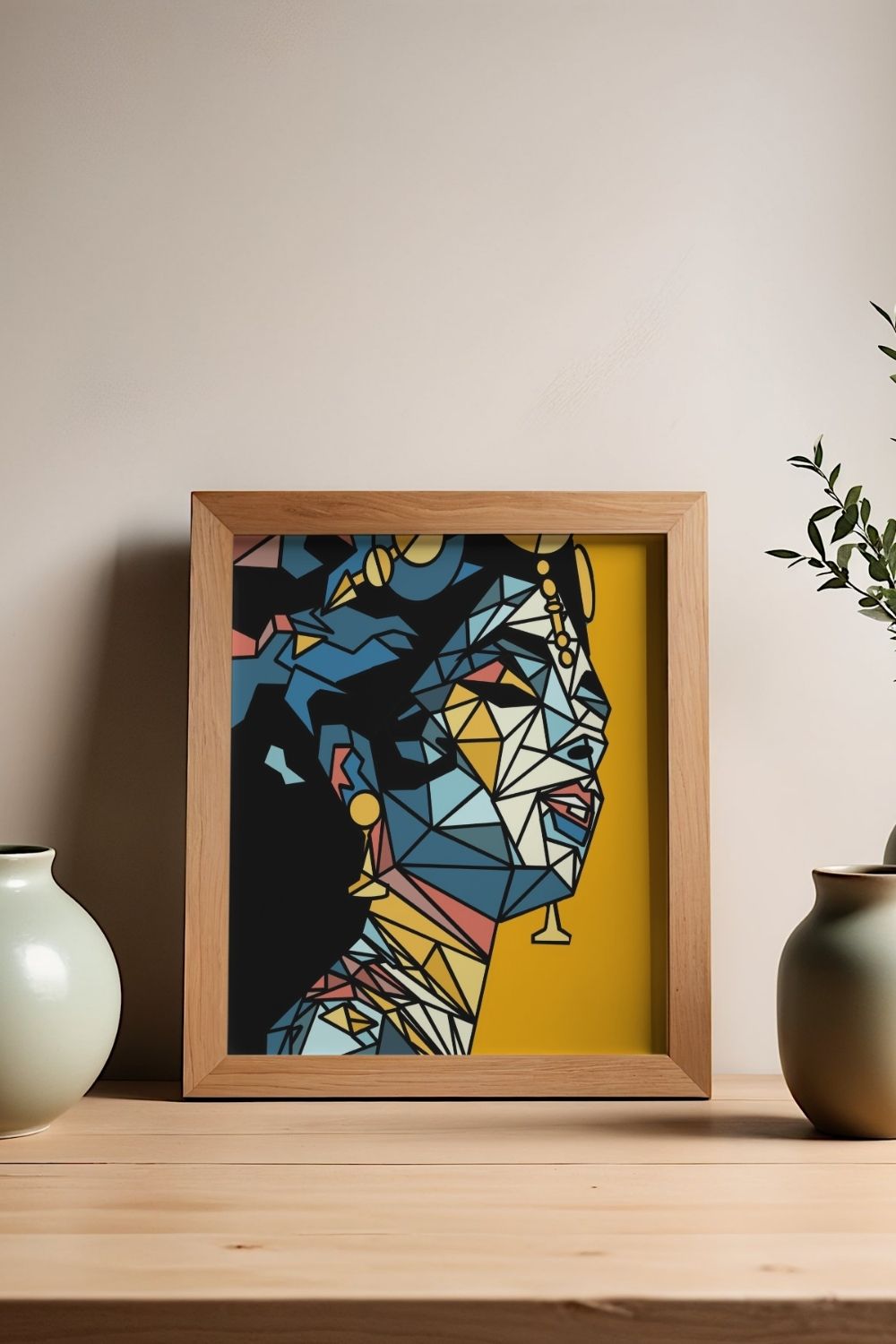 Geometric Lord Krishna Portrait Series 2 Debut Original Indian Divine Art Print | Instant Digital Download - Sparks & Noises