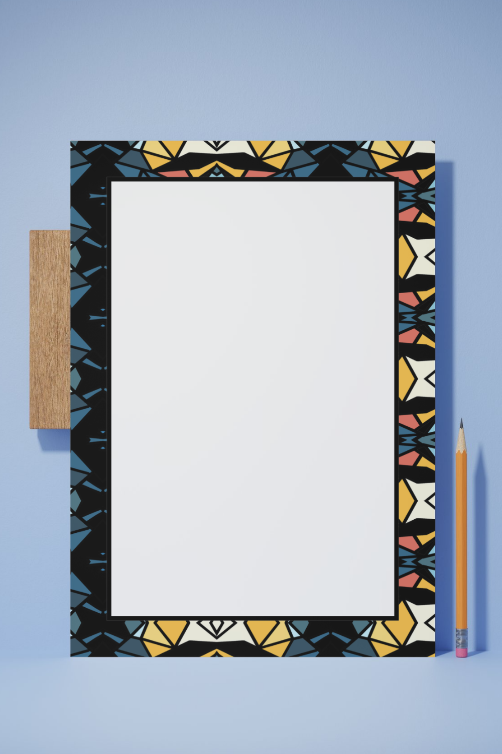 Geometric Indian Divine Border Journal Page No.1 Series 2 | Krishna-Inspired Printable Writing Page | Instant Digital Download - Sparks & Noises