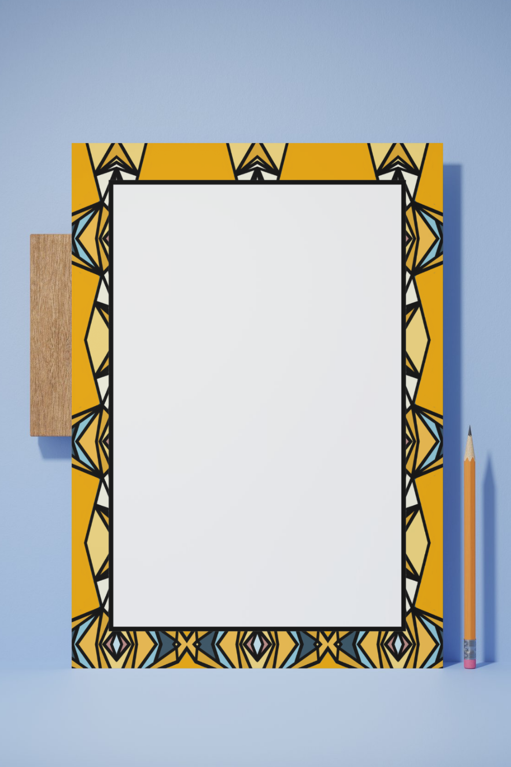 Saffron Gold Indian Geometric Journal Page No.2 Series 2 | Krishna-Inspired Warm Border | Printable Writing Page | Instant Download