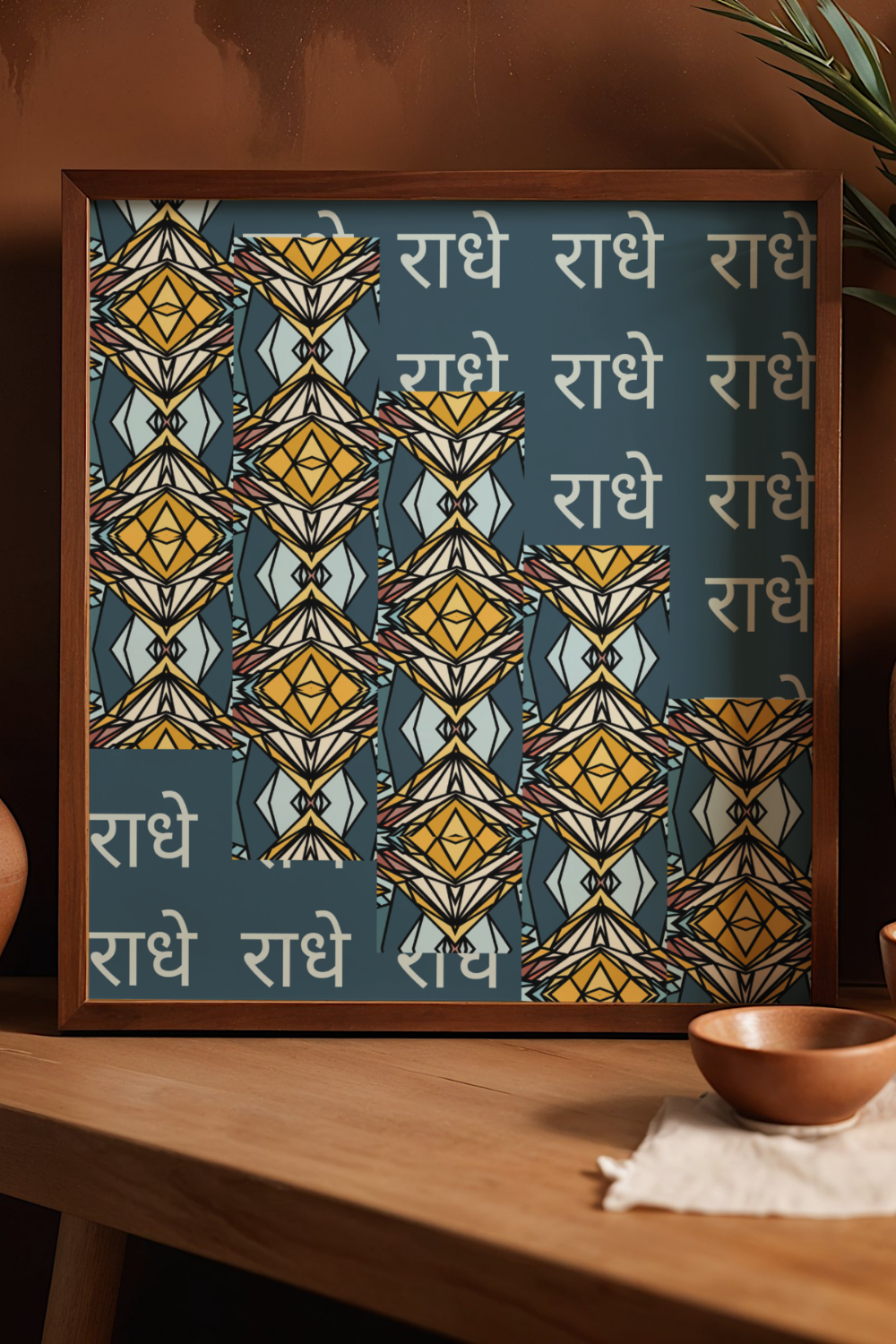 Radhe Radhe Printable Wall Art | Stained Glass Indian Geometric Print | Series 2 Digital Download Sparks & Noises