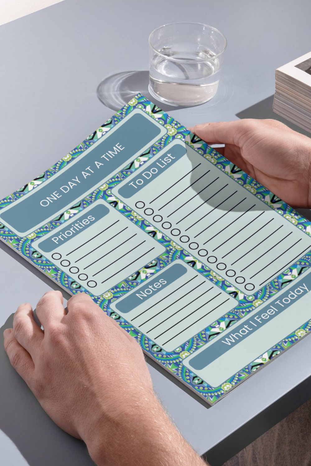 Printable Daily Planner PDF - Indian Geometric To-Do List & Reflection Sheet | Series 01 No. 1 Sparks & Noises