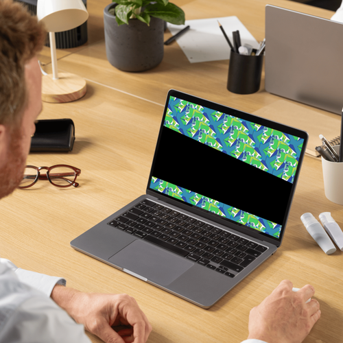 Geometric Desktop Wallpaper | Green Blue Abstract HD Background | Digital Download - Sparks & Noises