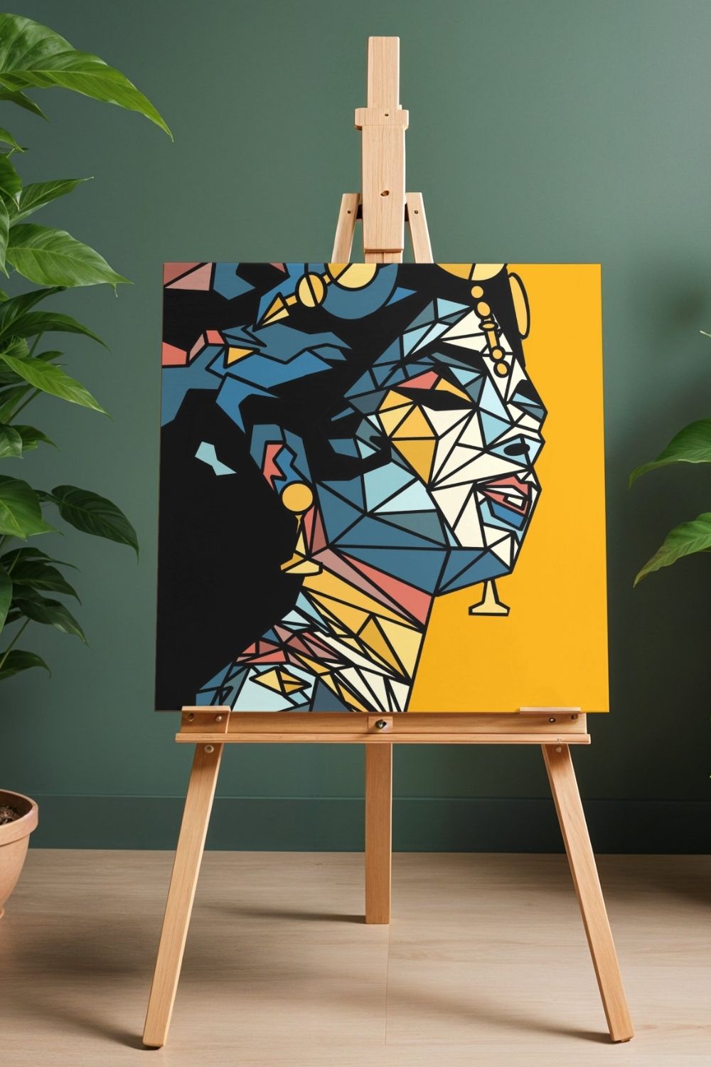 Geometric Lord Krishna Portrait Series 2 Debut Original Indian Divine Art Print | Instant Digital Download - Sparks & Noises