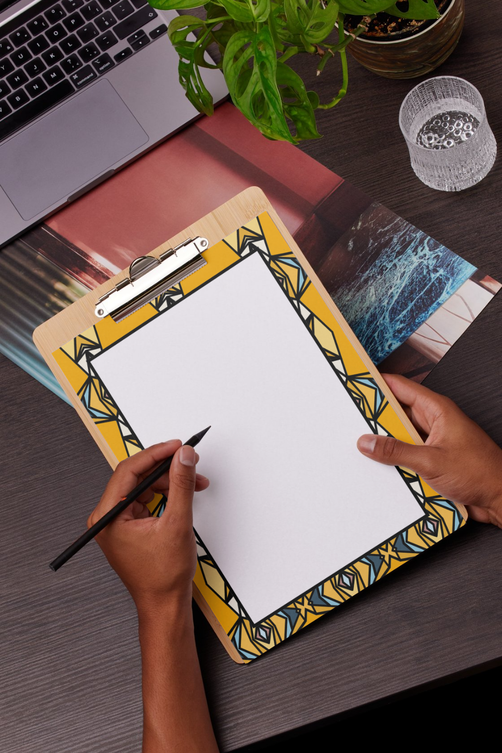 Saffron Gold Indian Geometric Journal Page No.2 Series 2 | Krishna-Inspired Warm Border | Printable Writing Page | Instant Download