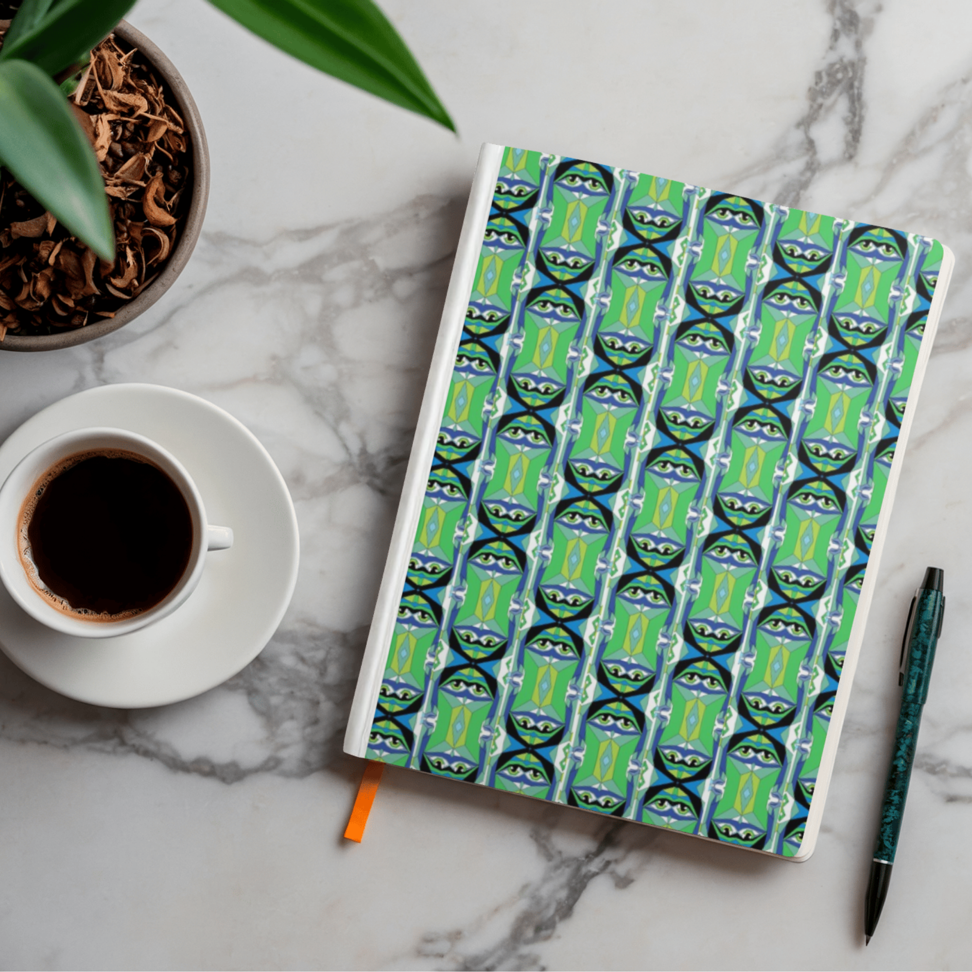 Geometric Blue Green Seamless Pattern | Series 1 No. 4 | Digital Surface Design Download