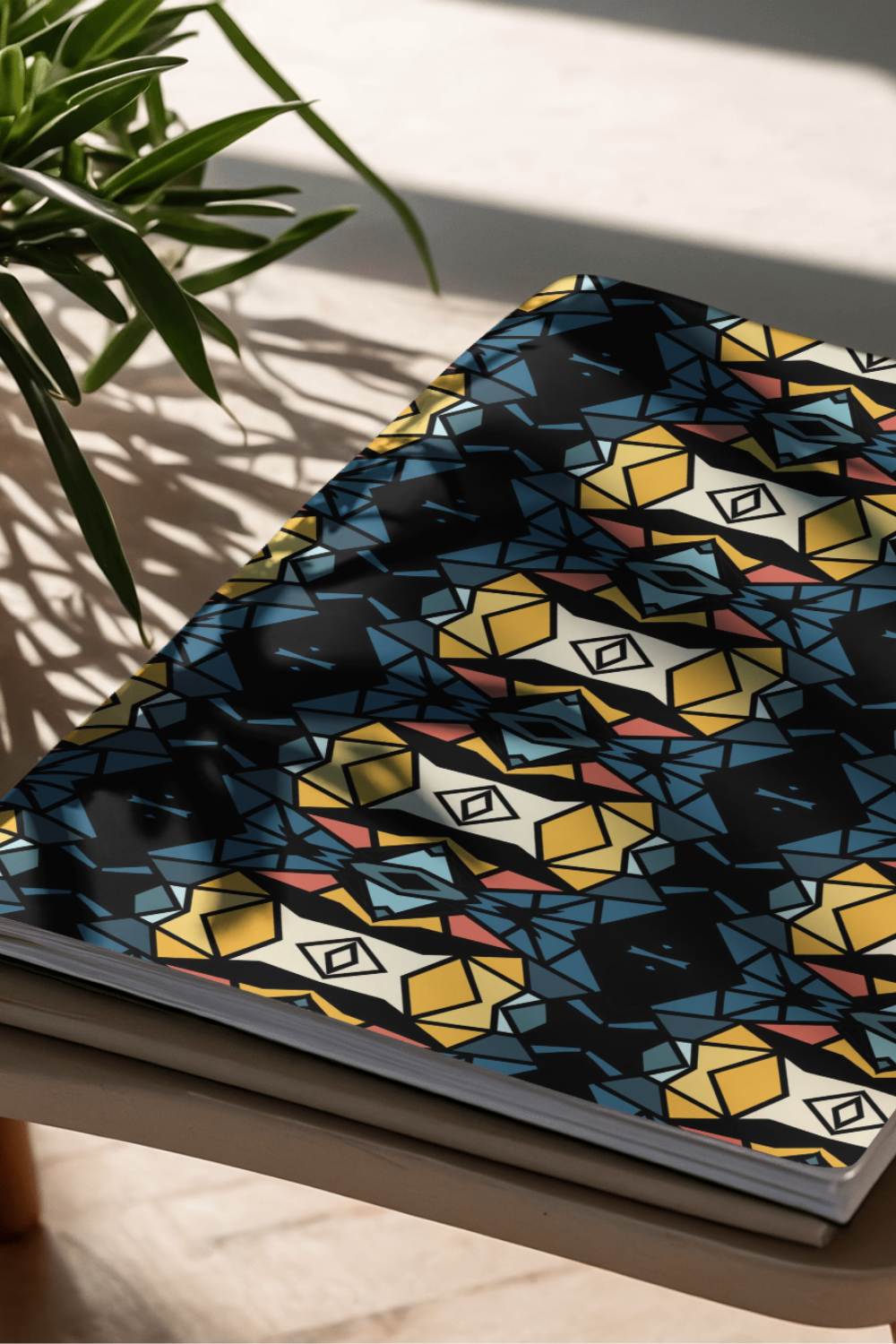 Geometric Indian Divine Seamless Pattern No.1 Series 2 | Krishna-Inspired Gold & Black Design |
