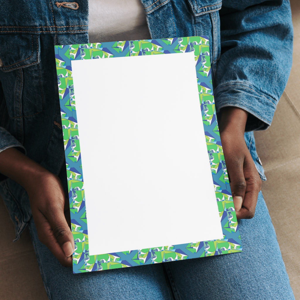 Emerald Green & Teal Geometric Journal Page | Printable Border Frame | Digital Download - Sparks & Noises