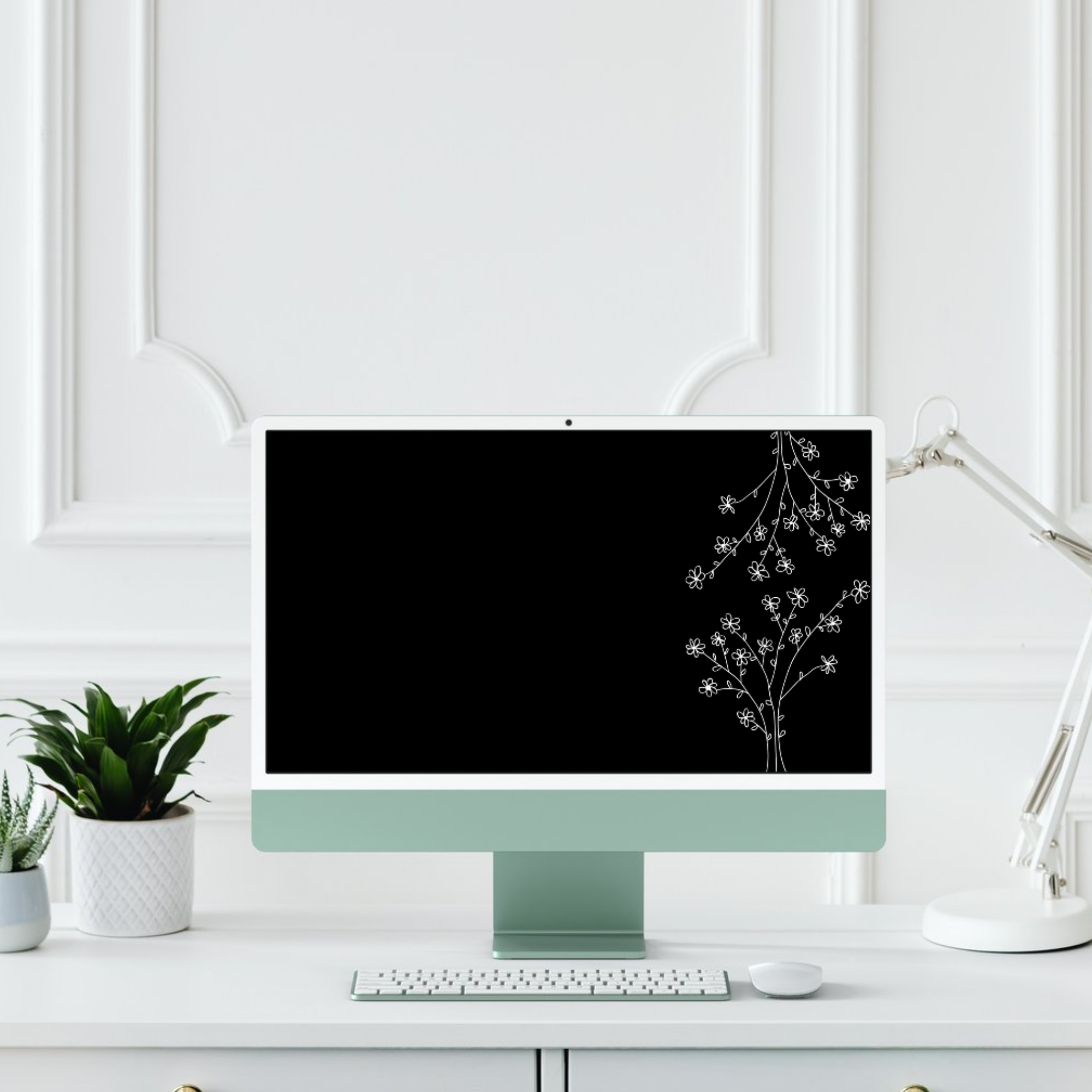 Minimal Botanical Desktop Wallpaper (Digital Download)