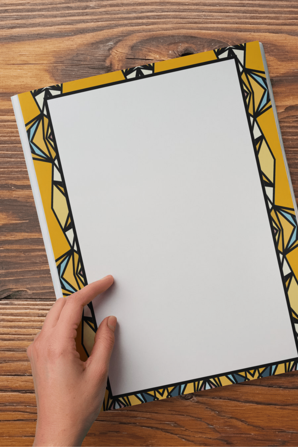 Saffron Gold Indian Geometric Journal Page No.2 Series 2 | Krishna-Inspired Warm Border | Printable Writing Page | Instant Download