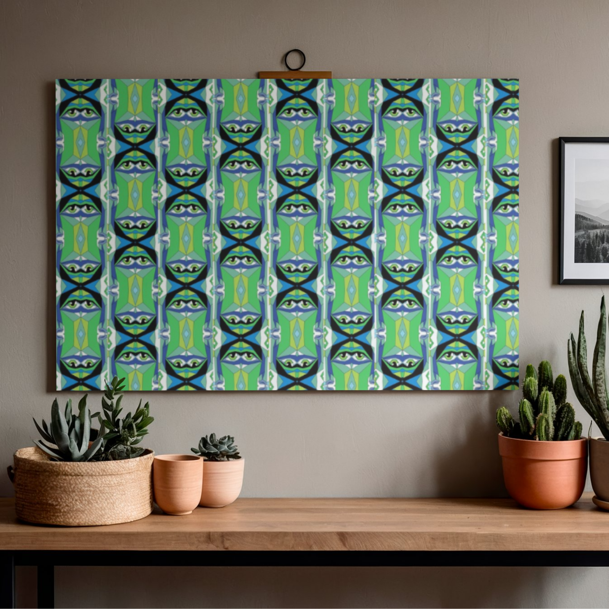 Geometric Blue Green Seamless Pattern | Series 1 No. 4 | Digital Surface Design Download