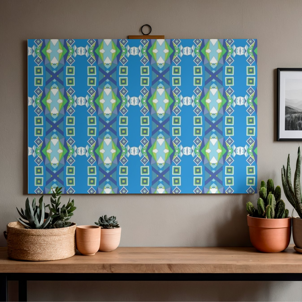 Geometric Green Blue Seamless Pattern | Series 1 No. 3 | Digital Surface Design Download