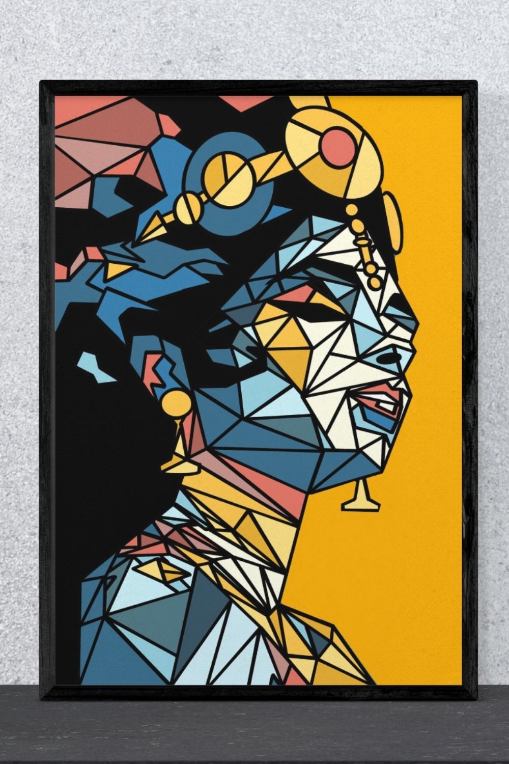 Geometric Lord Krishna Portrait Series 2 Debut Original Indian Divine Art Print | Instant Digital Download - Sparks & Noises