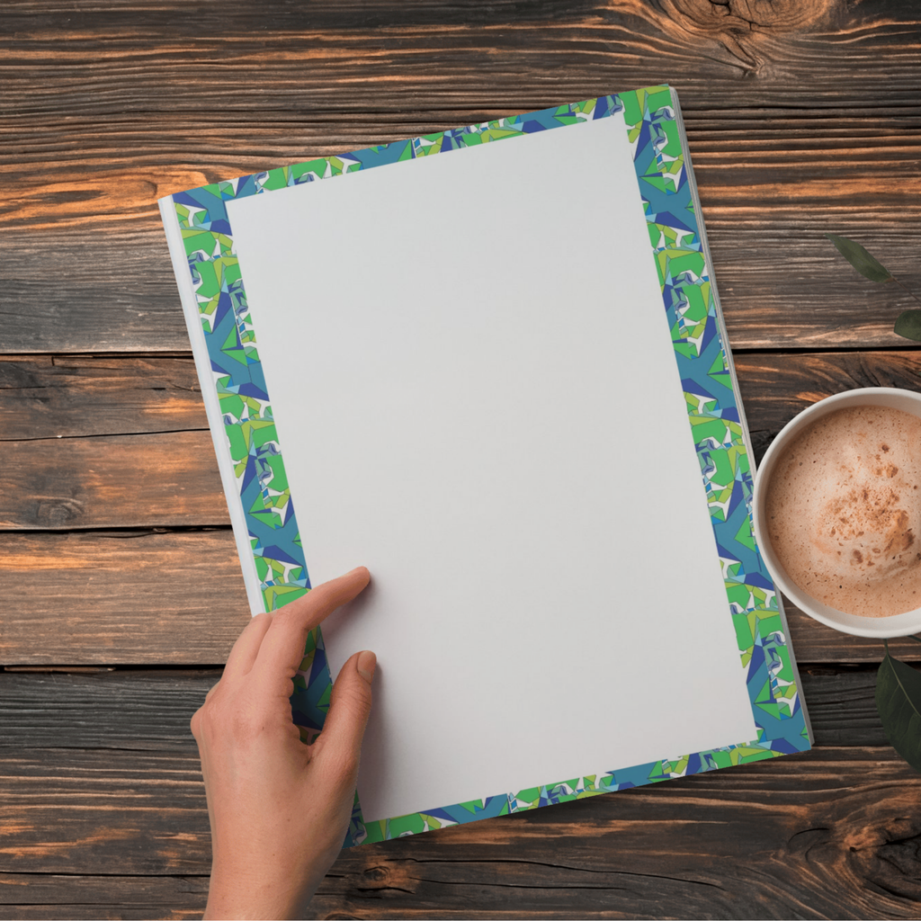 Emerald Green & Teal Geometric Journal Page | Printable Border Frame | Digital Download - Sparks & Noises