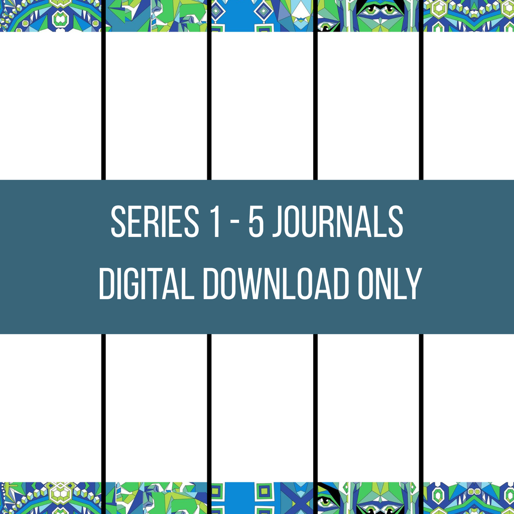 Series 1 Complete Journal Pages All 5 Indian Geometric Borders | Printable Writing Page Set | Instant Digital Download