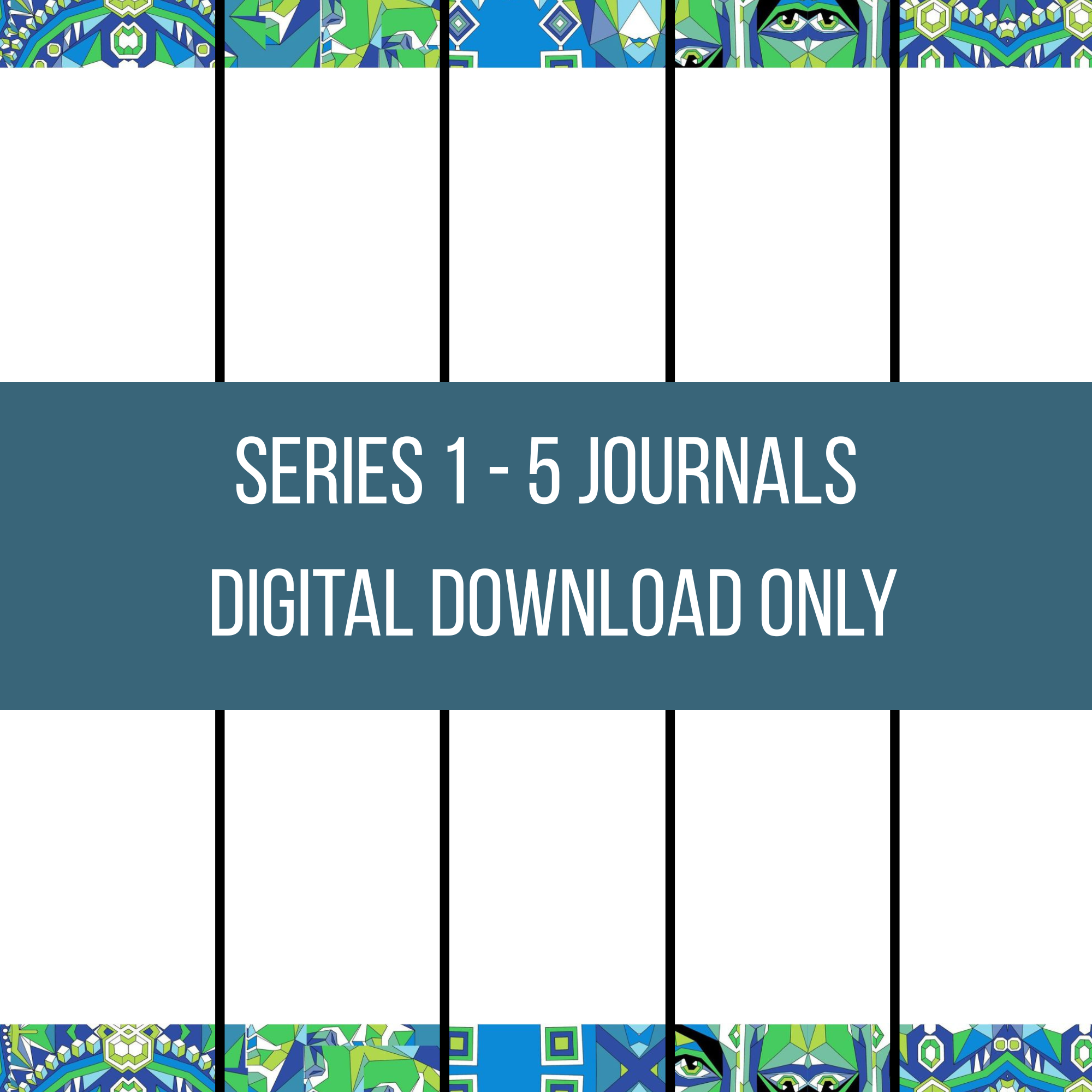 Series 1 Complete Journal Pages All 5 Indian Geometric Borders | Printable Writing Page Set | Instant Digital Download