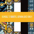 Krishna Ji Digital Bundle | Series 2 Bundle No. 3 | 5 Indian Geometric Downloads Sparks & Noises