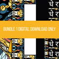 Series 2 Series 2 Bundle No.1 The Divine World | 5 Digital Downloads | Krishna Portrait · Pattern · Journal · Phone Wallpaper · Radhe Radhe Print