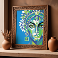 Geometric Indian Dancer Portrait — Printable Wall Art | Digital Download